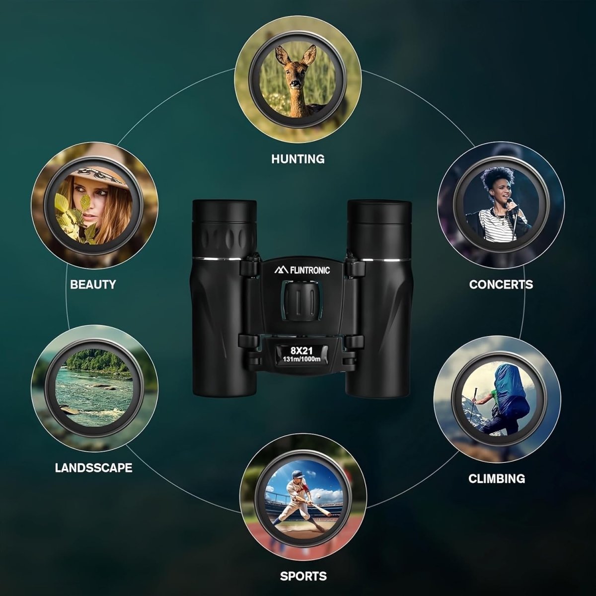 8x21 Mini Compact Binoculars HD Waterproof Pocket Size Travel Hiking Camping - Kwikley
