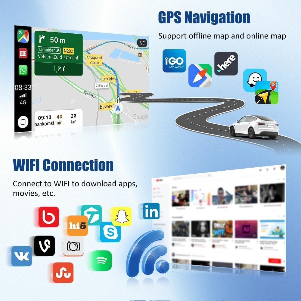 9" Android 14 Car Stereo for Prius 2G+32G CarPlay GPS - Kwikley