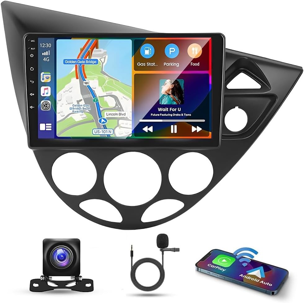 9" Android 14 Car Stereo Ford Focus MK1 Wireless Carplay Android Auto - Kwikley