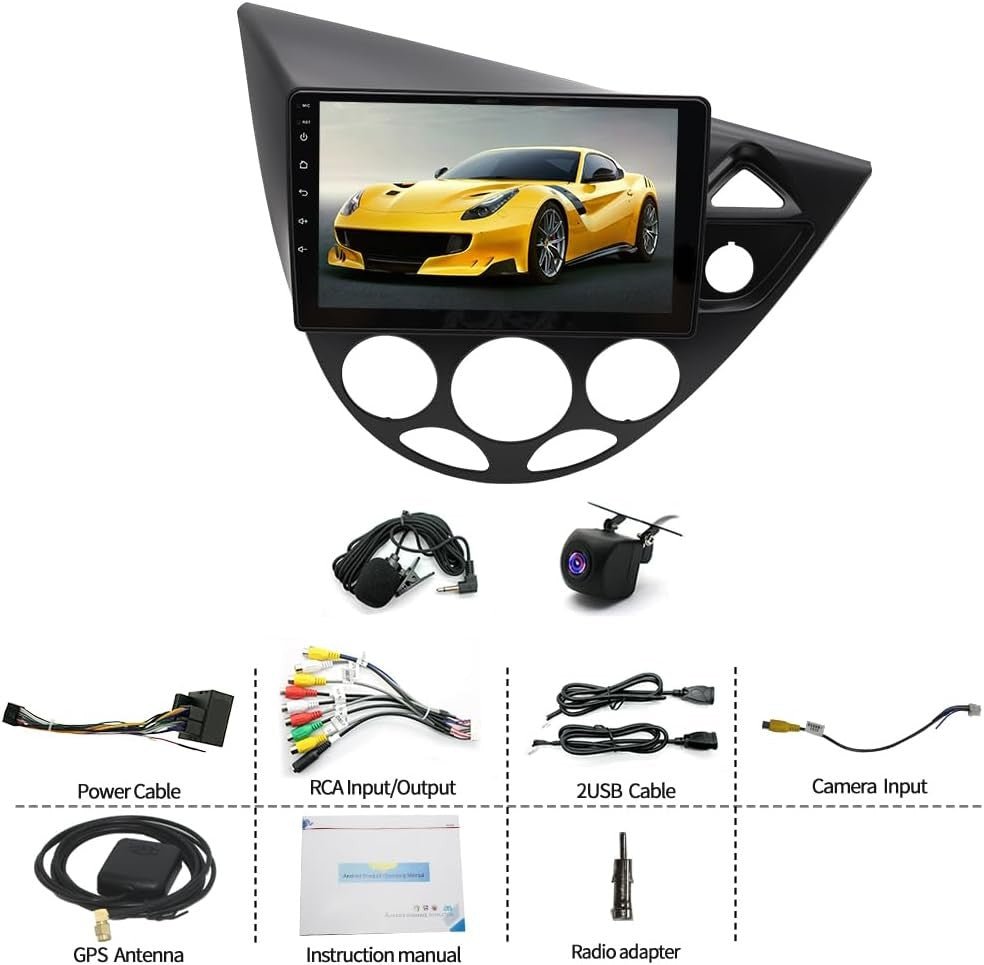 9" Android 14 Car Stereo Ford Focus MK1 Wireless Carplay Android Auto - Kwikley
