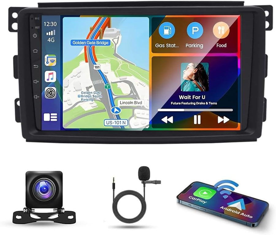 9" Android 14 Car Stereo w/ CarPlay, GPS, Bluetooth & Backup Camera for Mercedes - Kwikley
