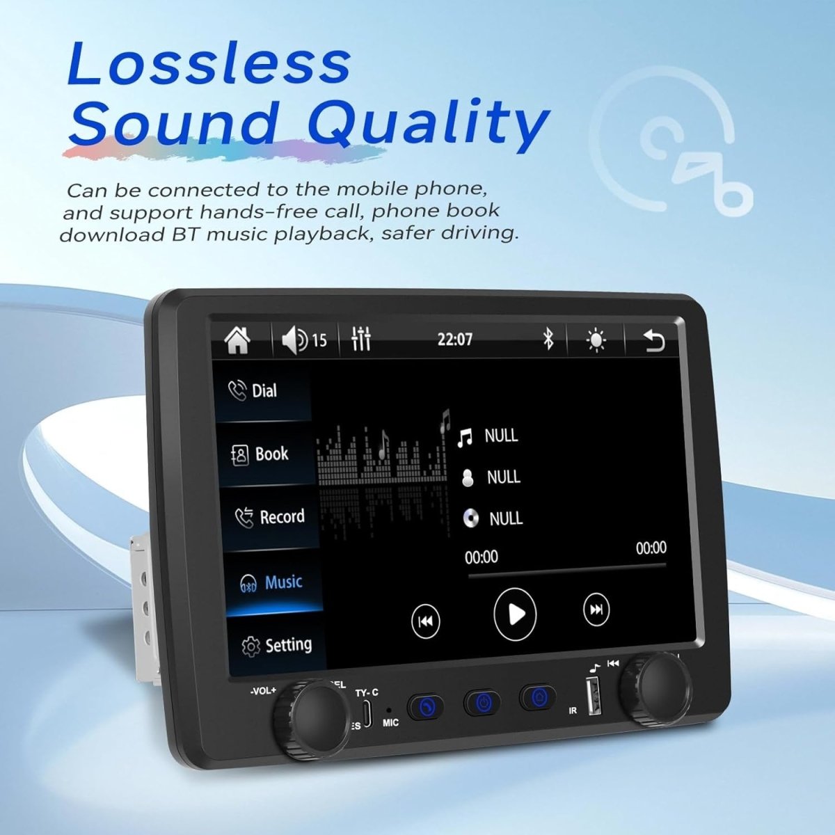 9" Touch Screen Car Stereo 1DIN Bluetooth CarPlay FM - Kwikley