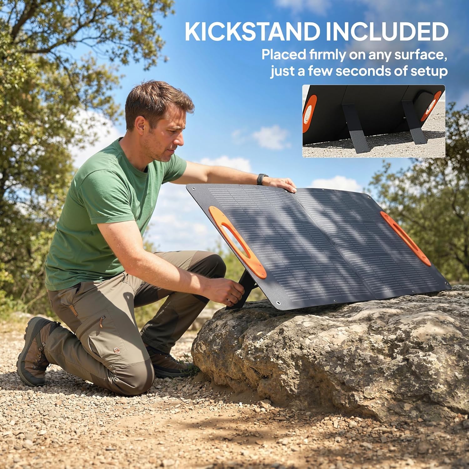 100W Foldable Solar Panel USB C USB A Portable Charger IP67