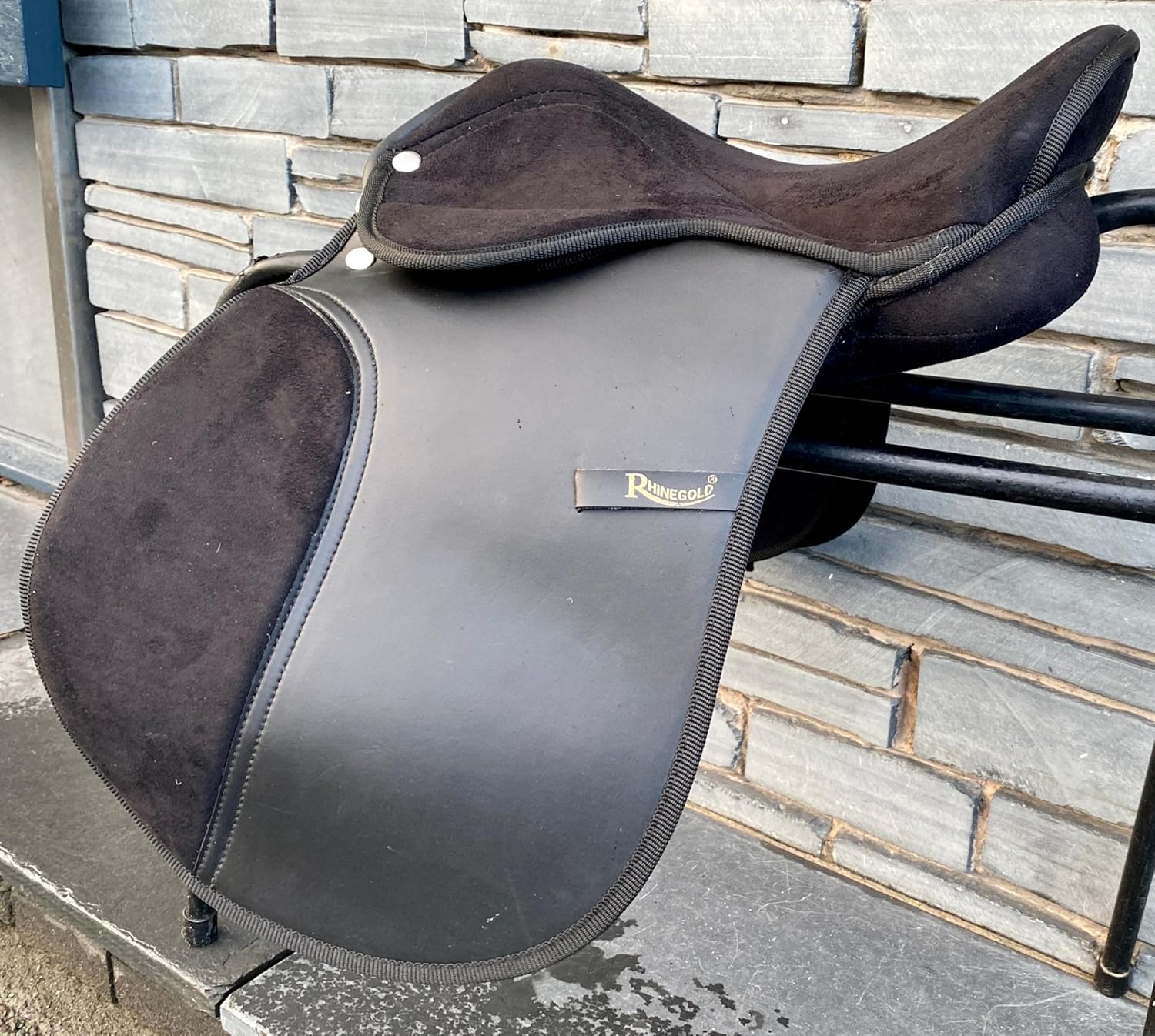 Synthetic Pony GP Saddle 14 Inch Extra Wide Black Lightweight