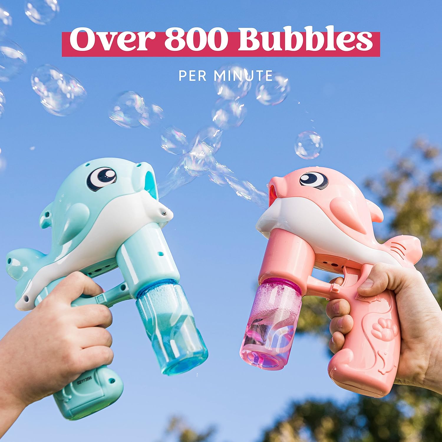 2 Pack Whale Bubble Guns Kids Party Outdoor Toy Set