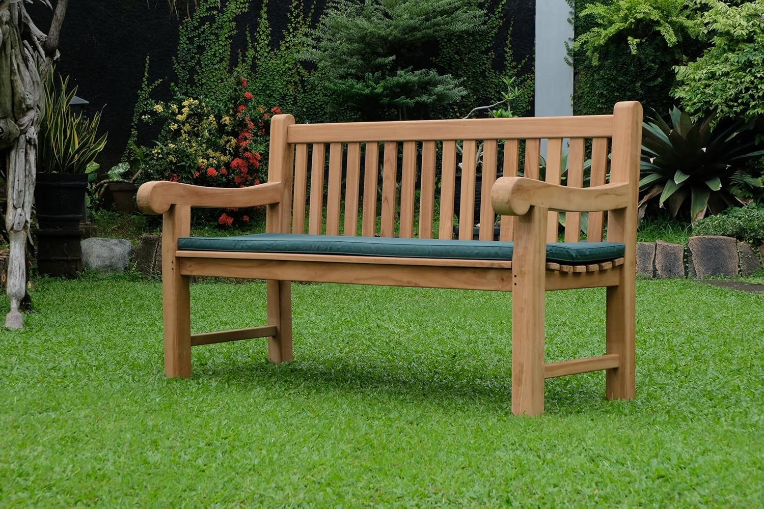 Extra Large Teak Garden Bench 180cm 4 Seater Outdoor Wooden Patio Bench