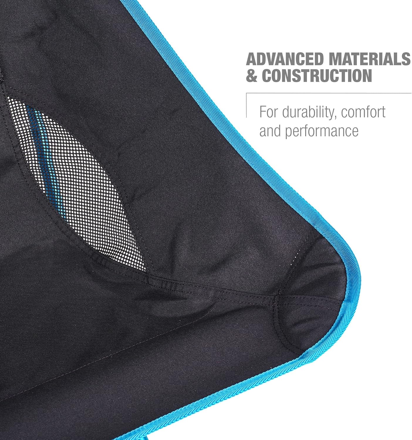 High Back Camping Chair Lightweight Foldable Black