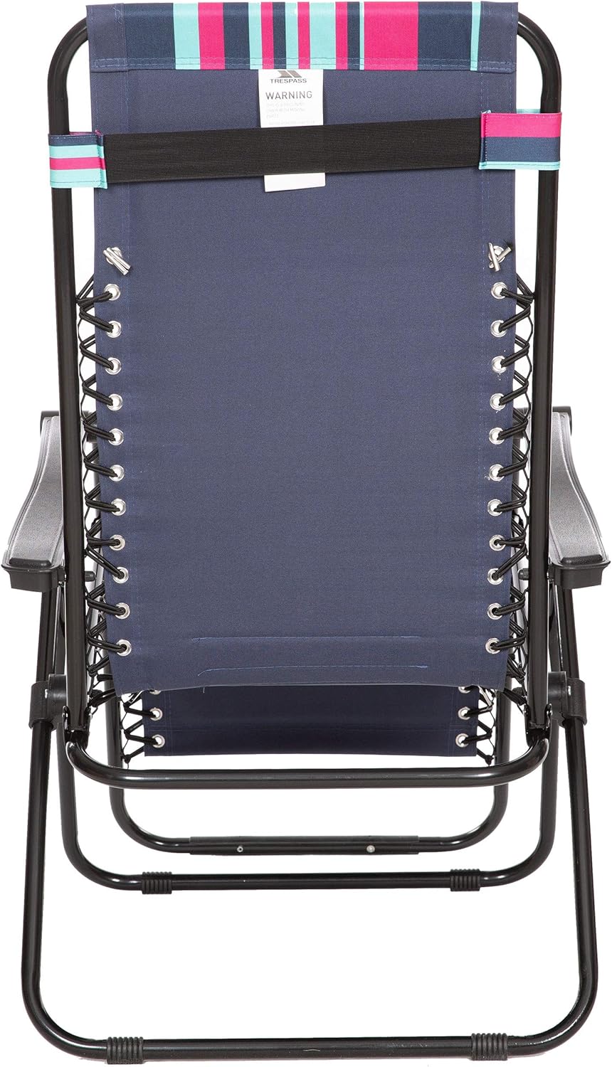 Padded Reclining Sun Lounger Chair Tropical Stripe