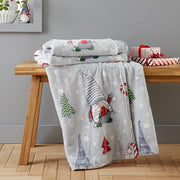 Gnome Fleece Blanket Throw 130x170cm Soft Warm Cozy Grey