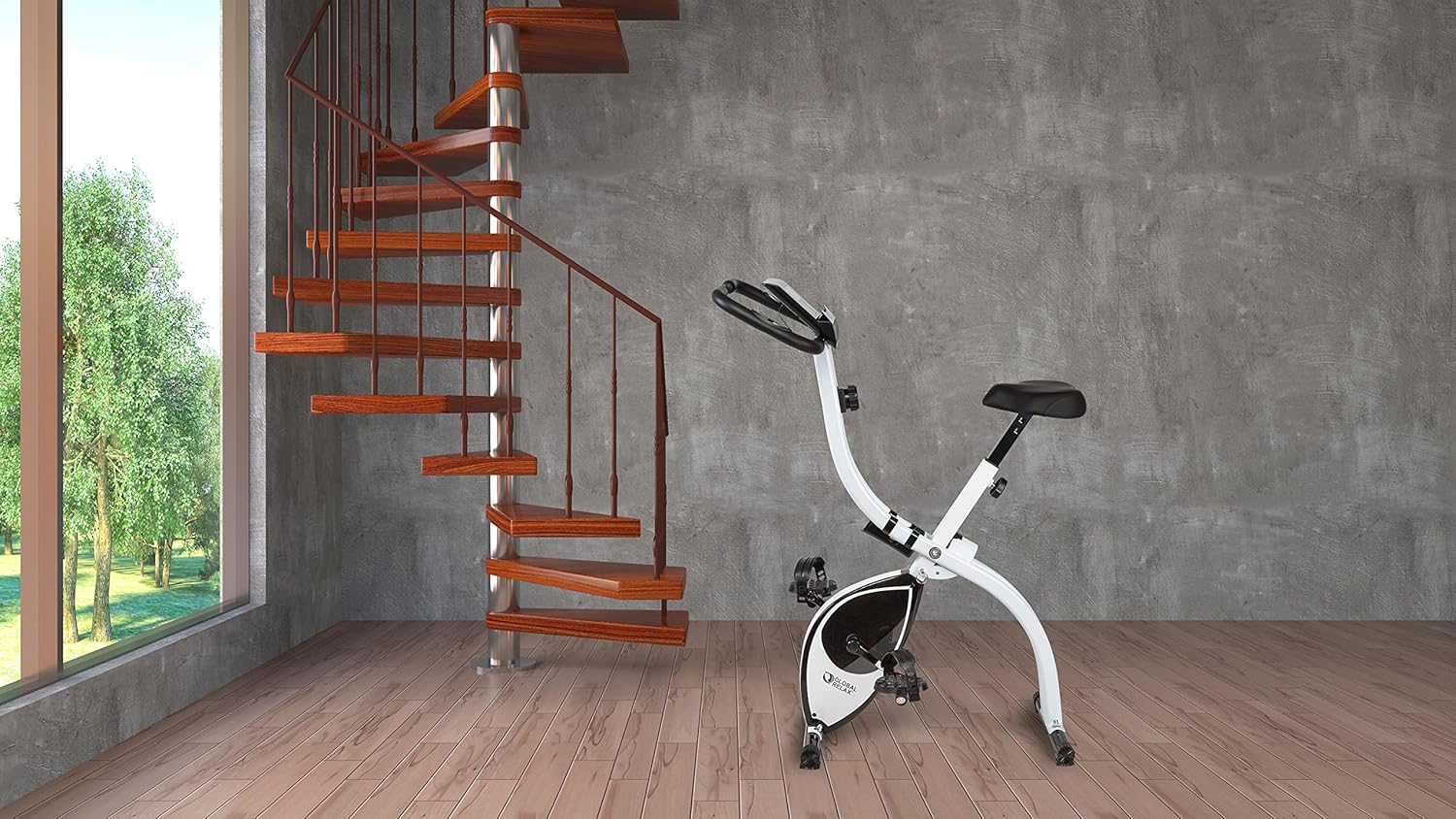 Foldable Exercise Bike Indoor Cycling Cardio Trainer w/ LCD Monitor