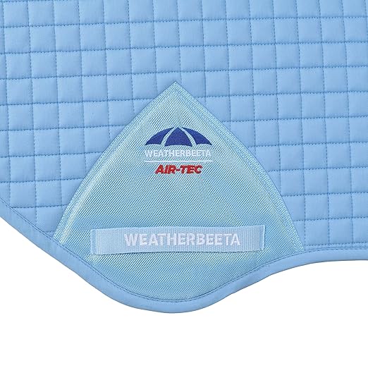 Sky Blue Large Jump Saddle Pad with Breathable Air Mesh Spine