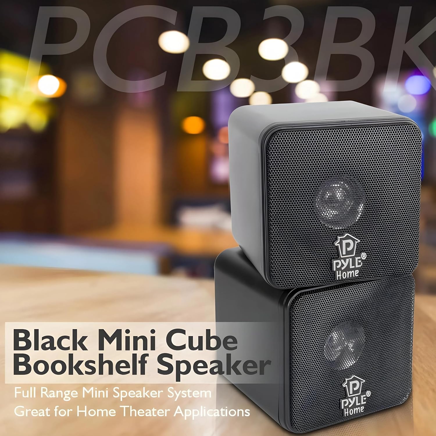 Mini Bookshelf Speakers 200W Compact Stereo Pair Clear Sound TV PC
