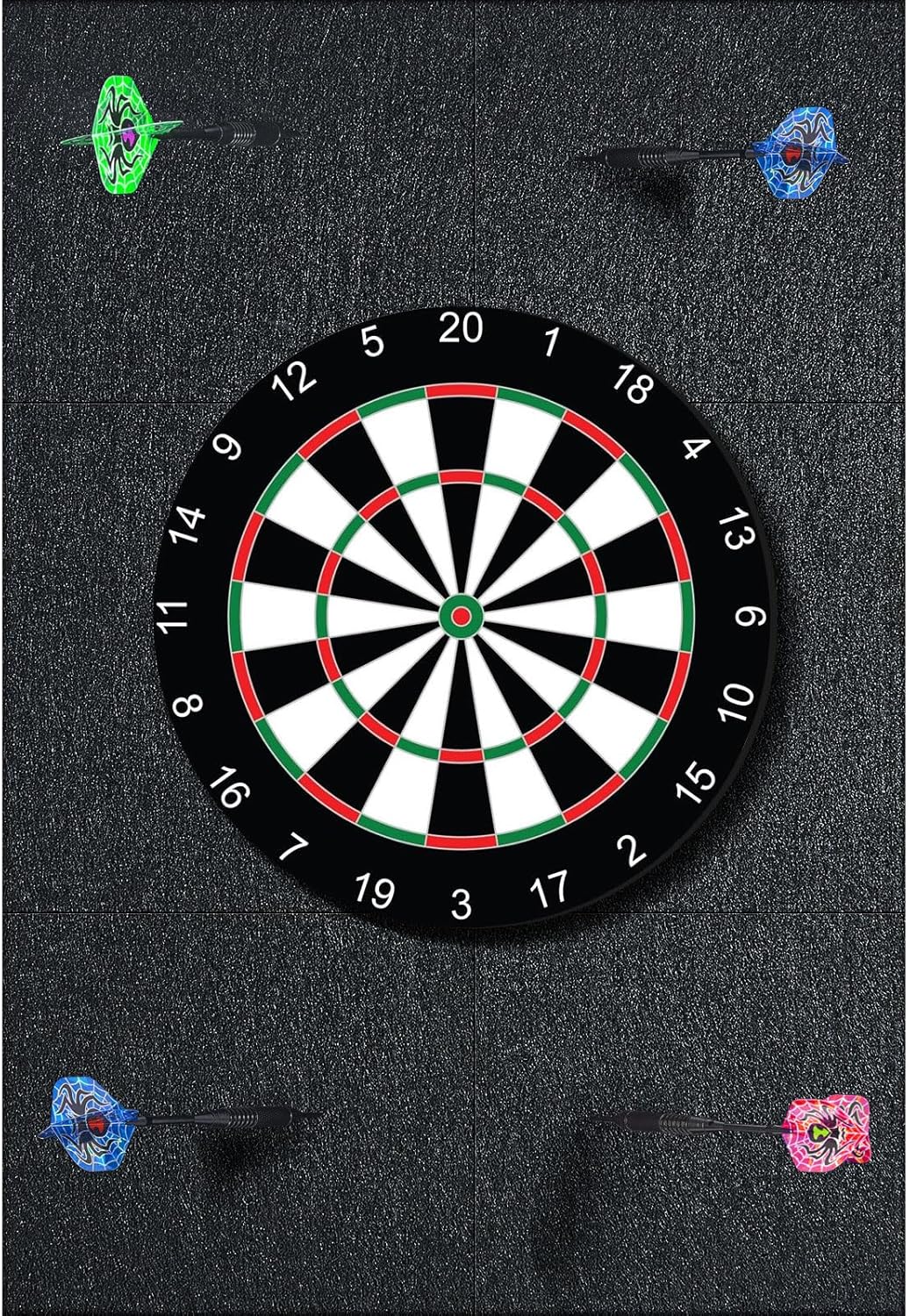 Dartboard Wall Protector Felt Tiles 6 Pack Self Adhesive 12x12