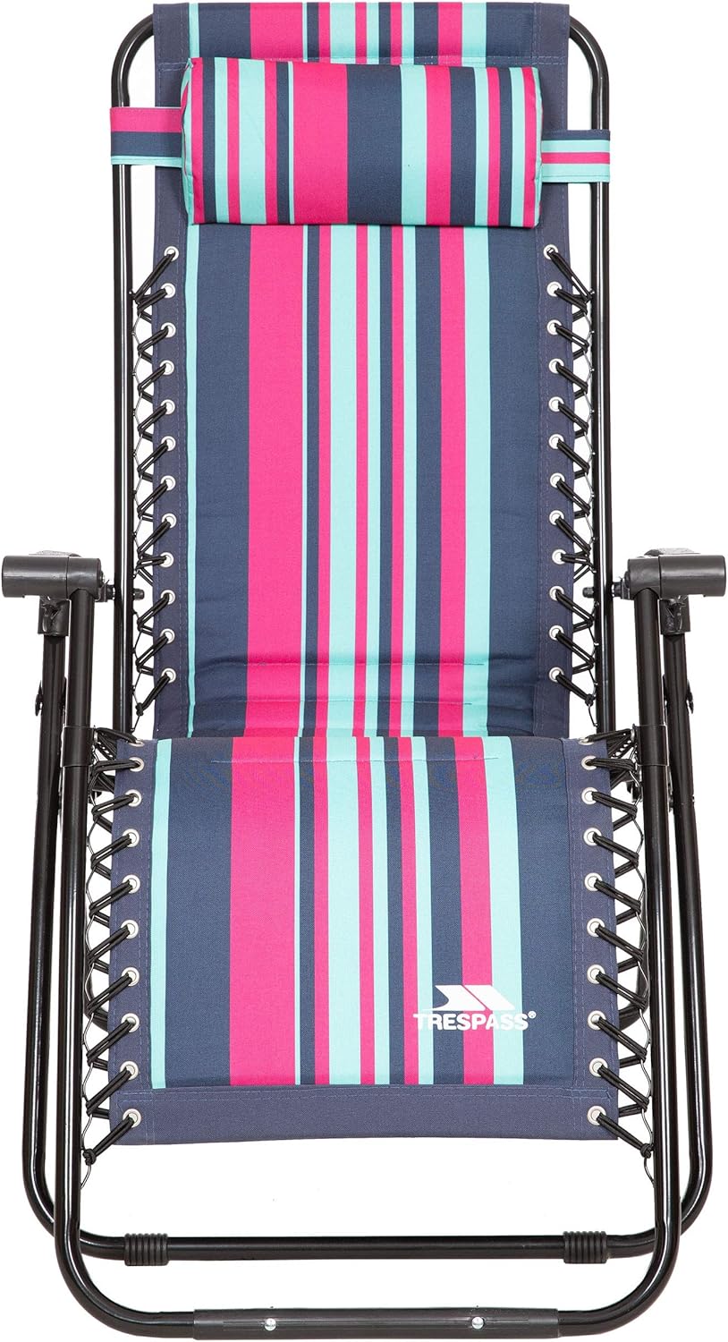 Padded Reclining Sun Lounger Chair Tropical Stripe