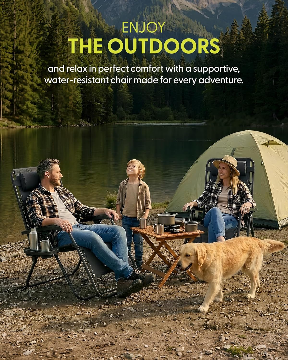 Set of 2 Foldable Zero Gravity Garden Chairs Black
