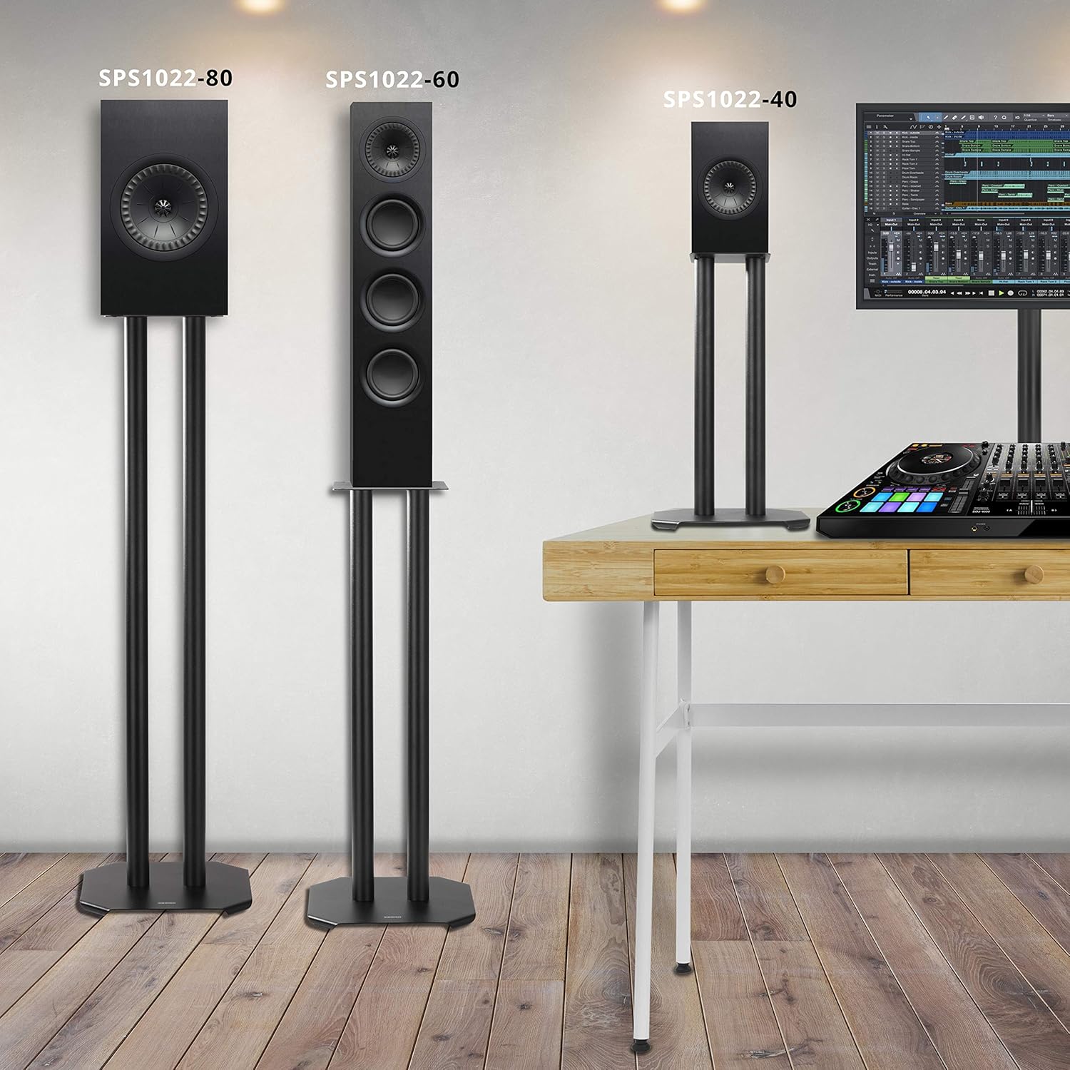 Speaker Stands Pair 80cm Steel HiFi Floor Stands Vibration Isolation