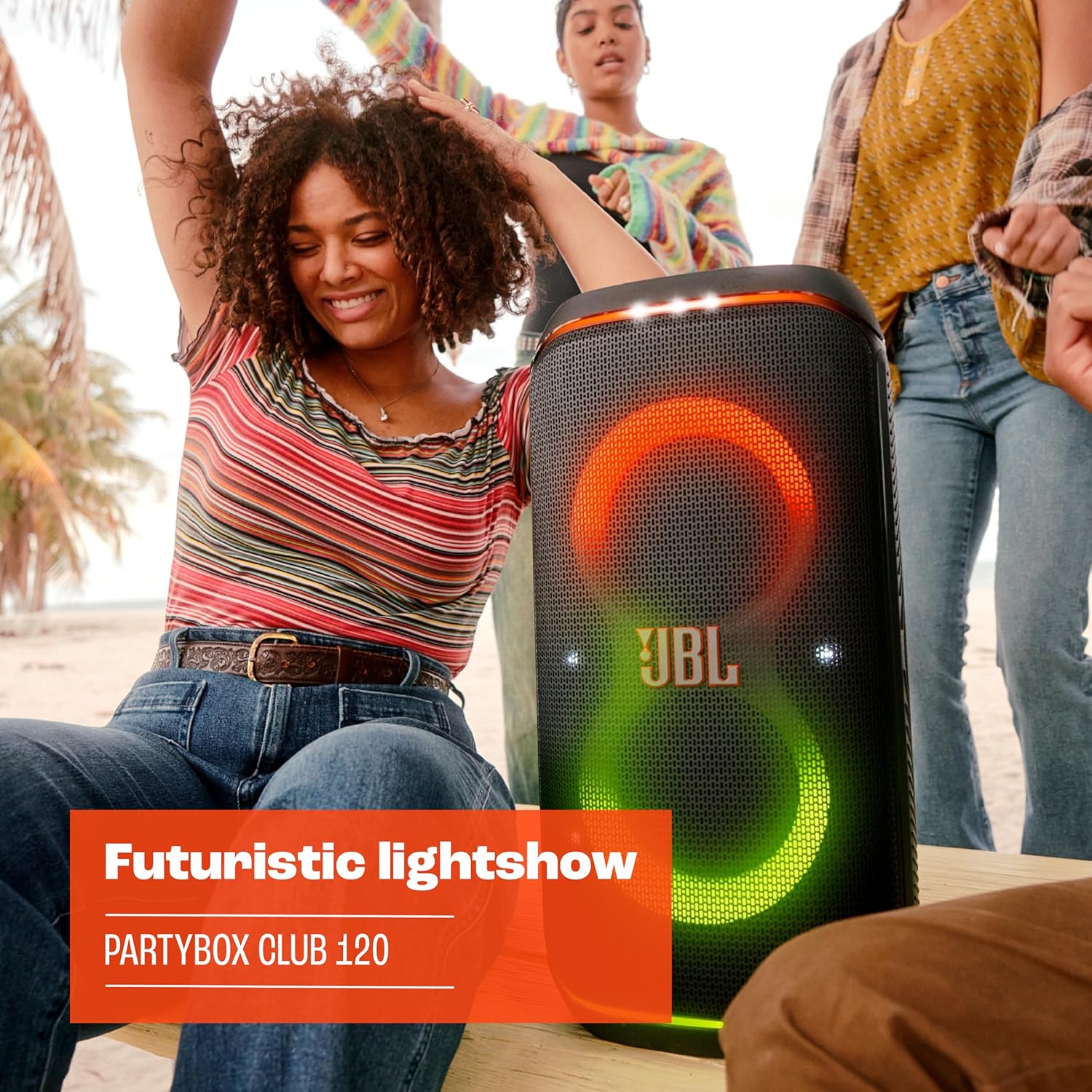 Portable Party Speaker 160W Bluetooth LED Light Show 12H Playtime