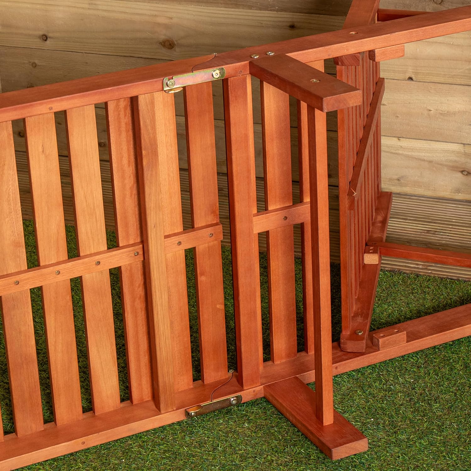 Wooden Sun Lounger with Wheels Foldable Adjustable 1.9m