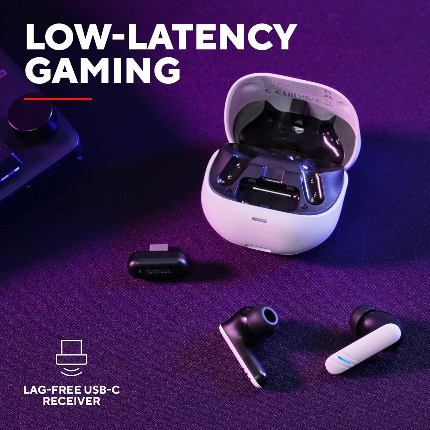 Wireless Gaming Earbuds Low Latency ENC Mic 40H Battery USB C