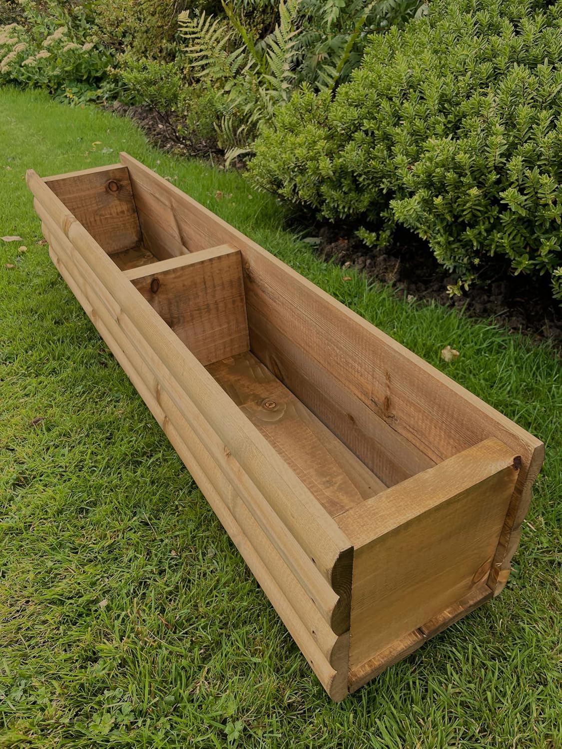 120cm Wooden Trough Planter Log Style Garden Flower Box