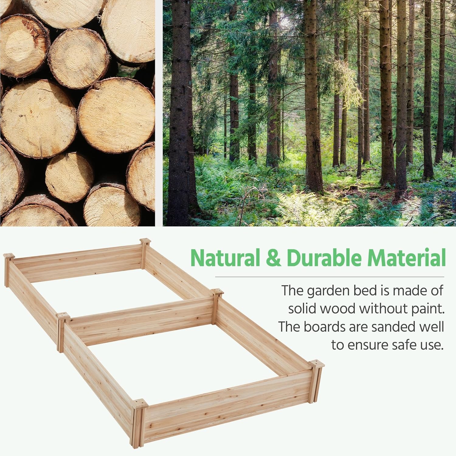 Extra Large Wooden Raised Garden Bed 241cm x 124cm