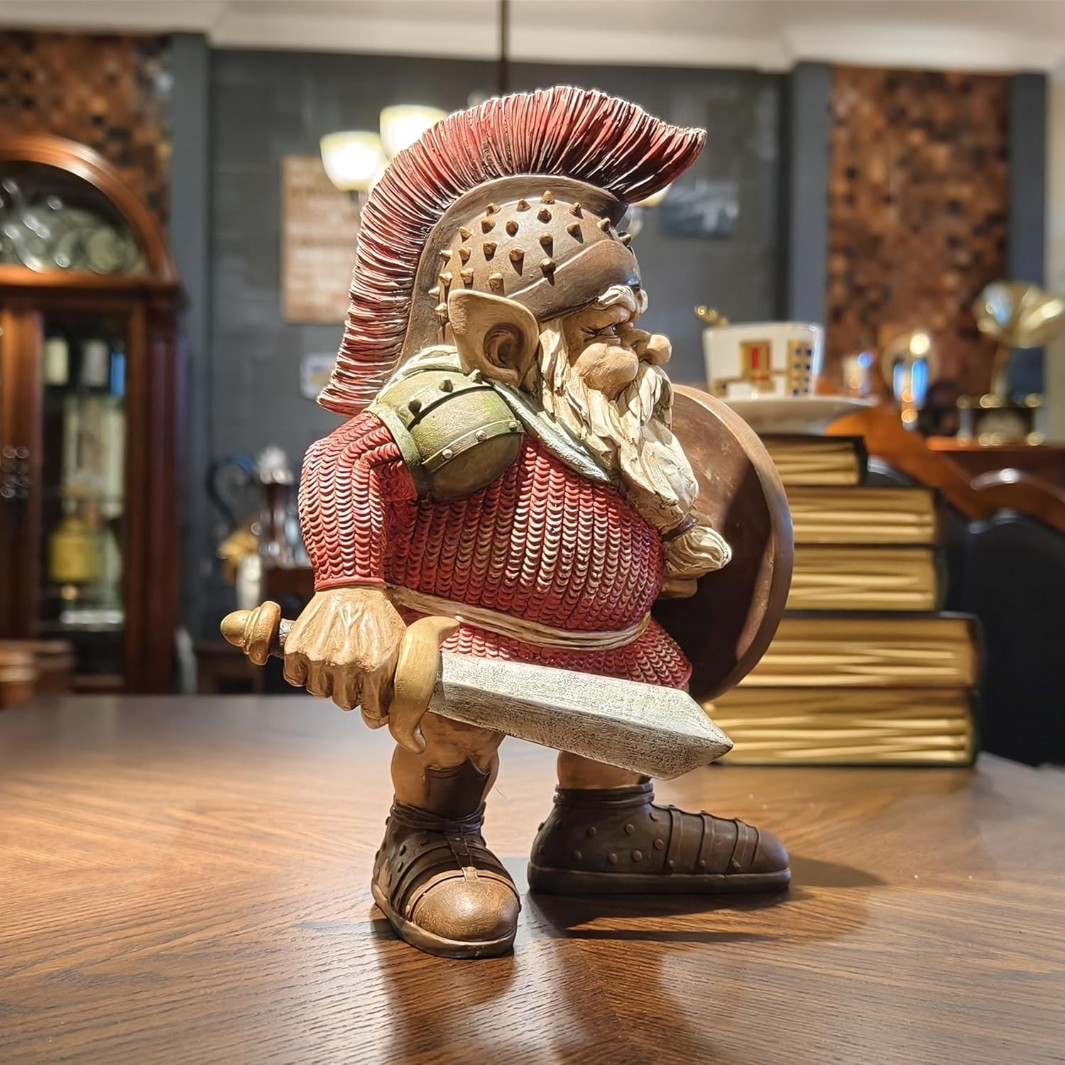 Viking Gnome Statue Warrior Beard Resin Garden Decor 11.8in