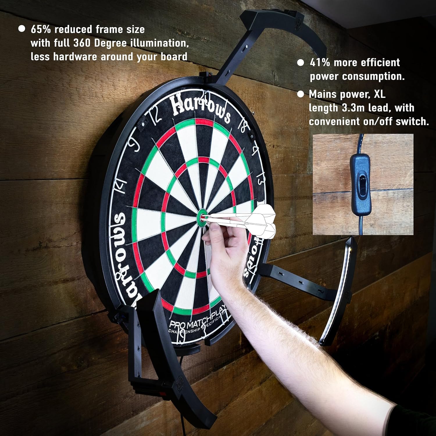 Dartboard LED Ring Light 360 Shadowless Lighting Universal Fit