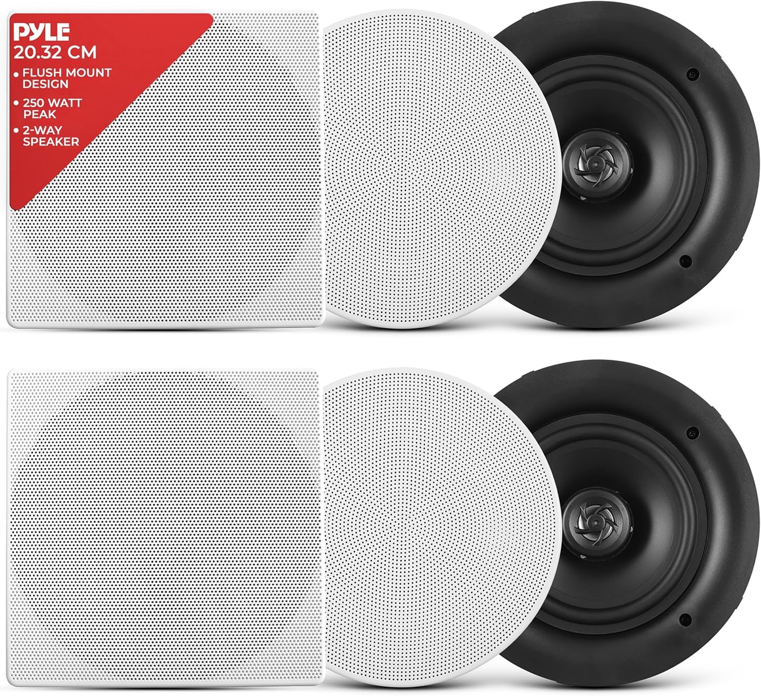 10 Inch In Ceiling Wall Speakers 300W Flush Mount Stereo Pair