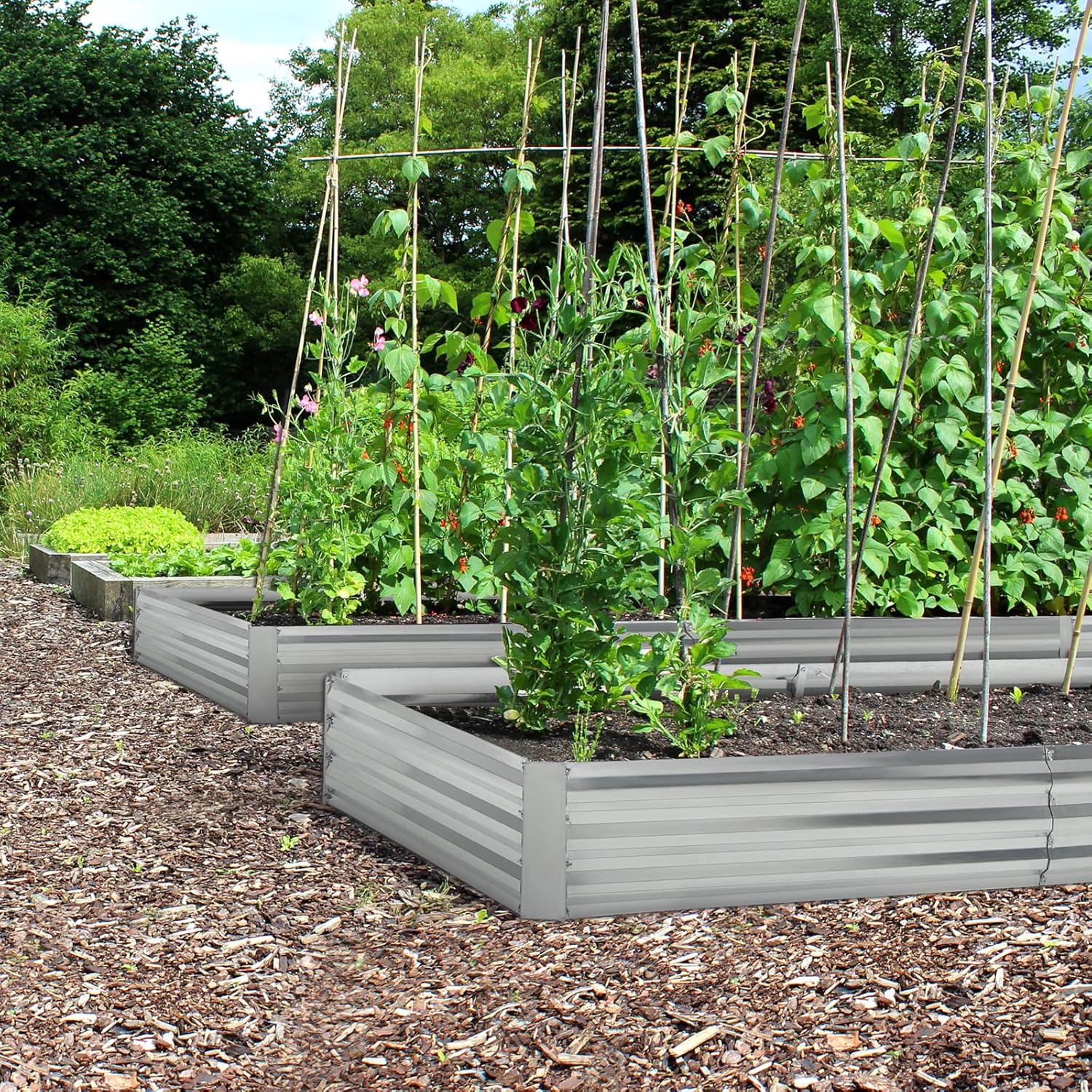 Large Raised Garden Bed 240cm Metal Planter Box Outdoor Veg Herb Bed