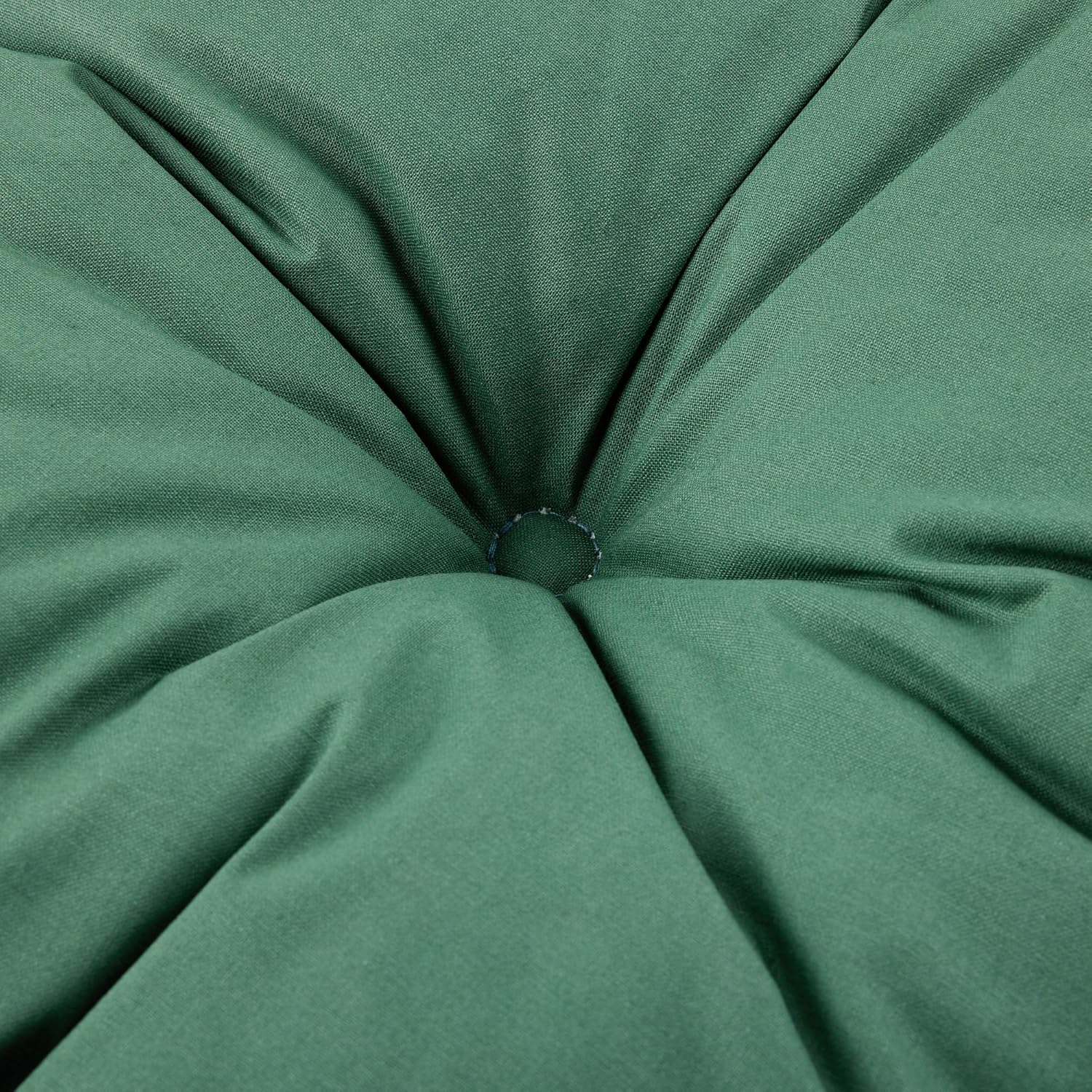 Folding Sun Lounger with Thick Cushion 5 Position Green