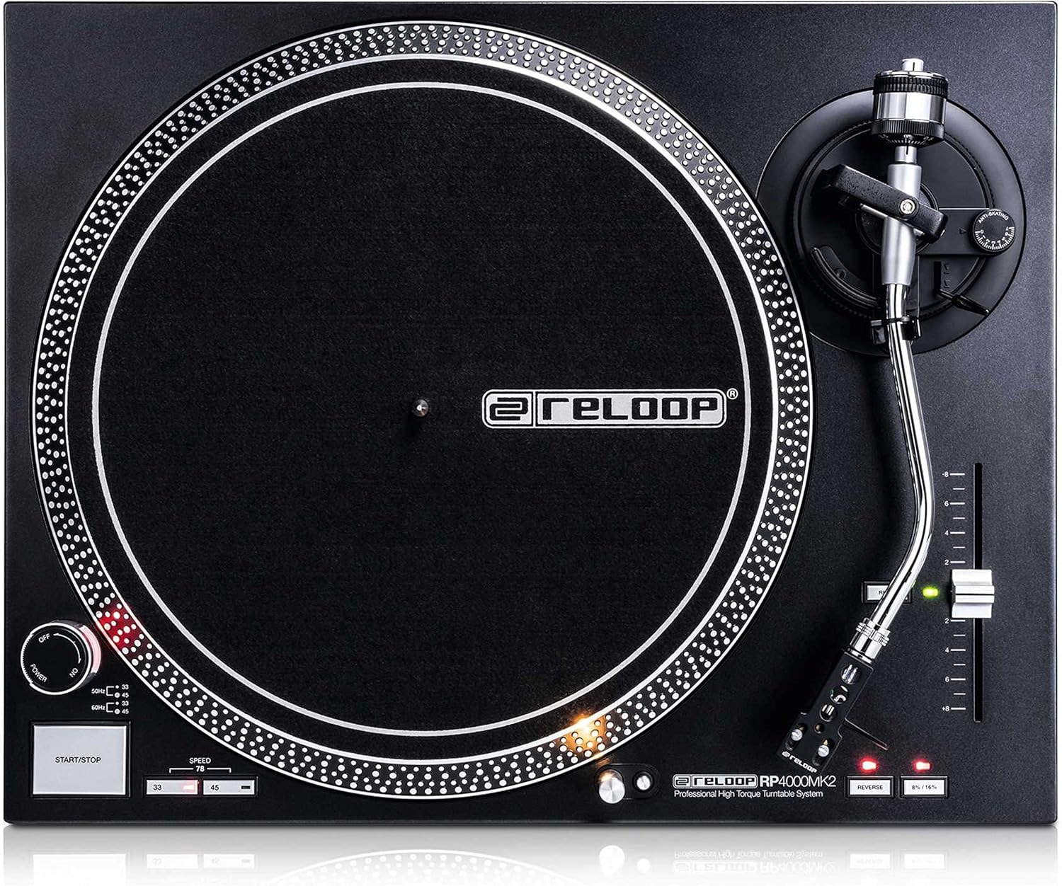 DJ Direct Drive Turntable High Torque Pitch Control Black