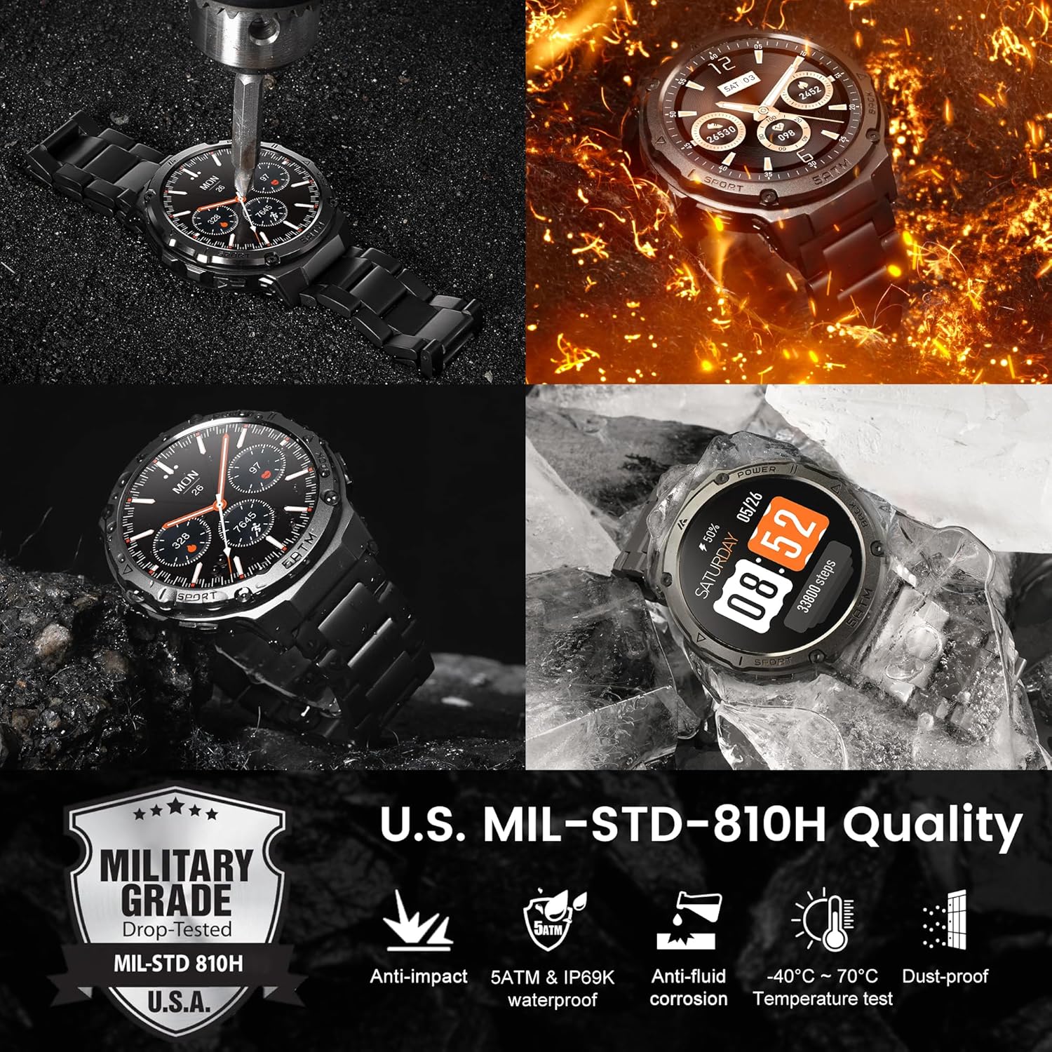 Military GPS Smart Watch 170 Sports 50M Waterproof
