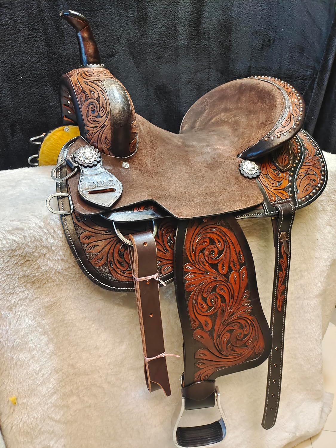 Leather Western Horse Saddle 10 Inch Barrel Trail Seat