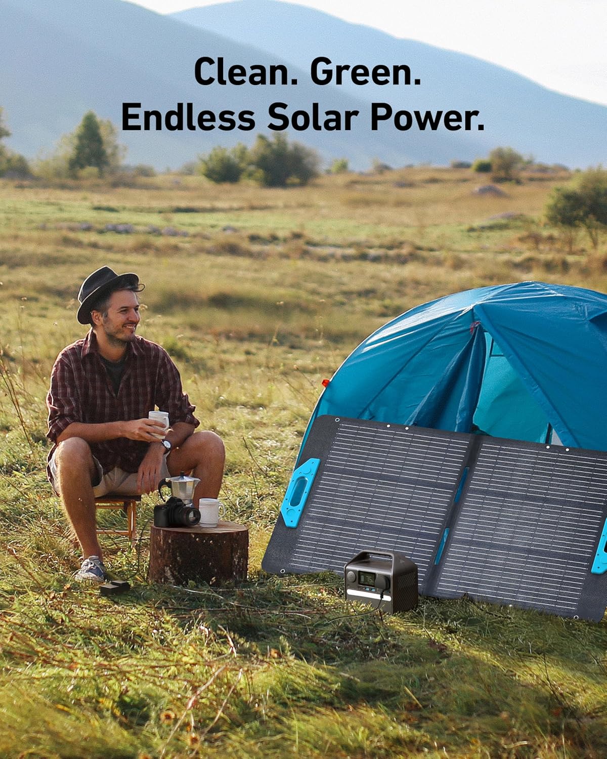 256Wh Portable Solar Generator With 100W Panel LiFePO4