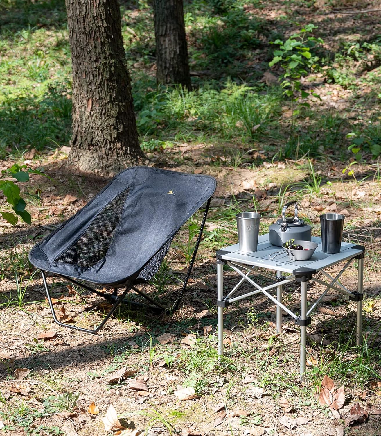 Black Ultralight Low Camping Chair Compact Folding Seat