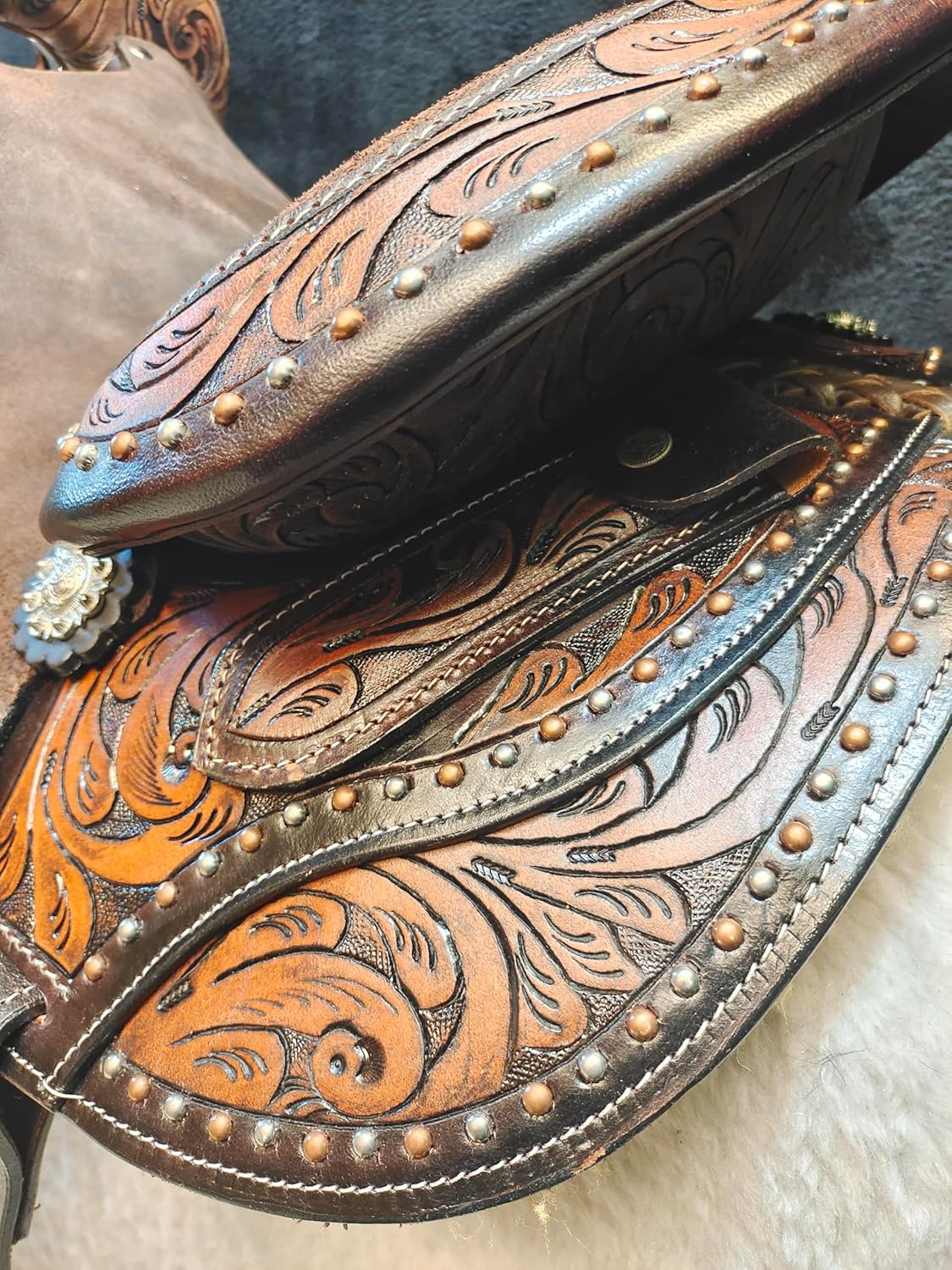 Leather Western Horse Saddle 10 Inch Barrel Trail Seat