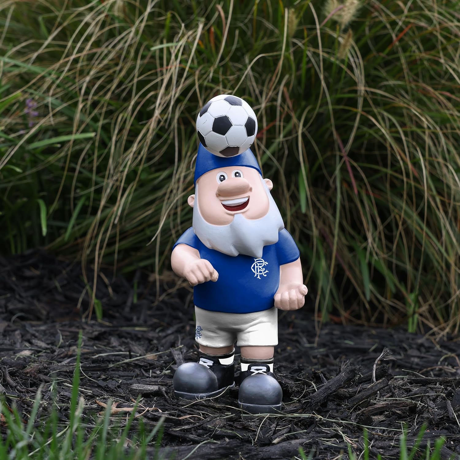 Soccer Fan Garden Gnome Header Ball Statue Football Decor 20cm