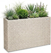 Large Tall Rattan Planter Box 95cm Cream with 4 Inner Pots
