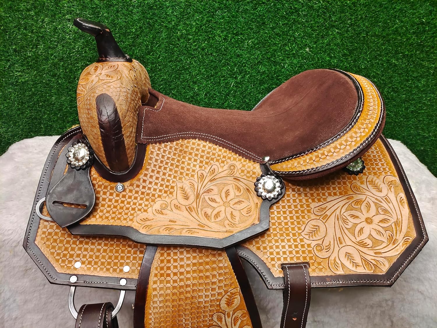 Leather Western Horse Saddle 14 Inch Classic Trail Seat