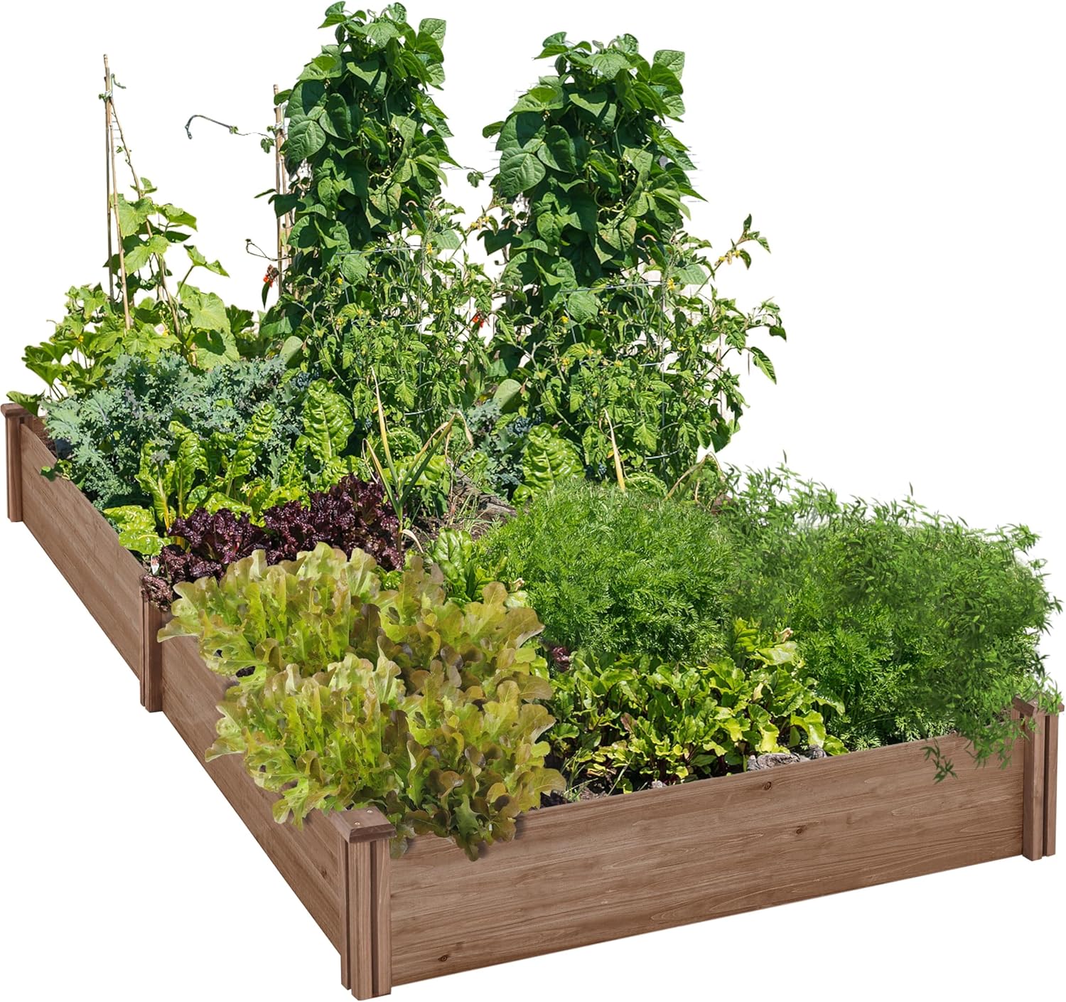 Extra Large Wooden Raised Garden Bed 241cm Dark Brown