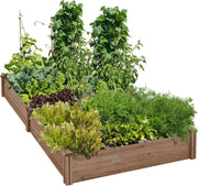 Extra Large Wooden Raised Garden Bed 241cm Dark Brown