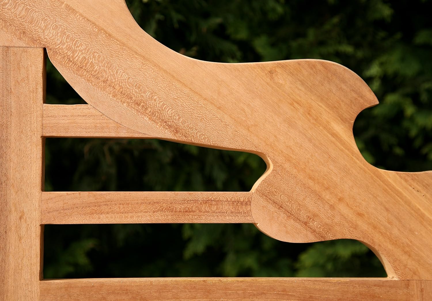 Teak Garden Bench 150cm Outdoor Patio Scroll Arm Wooden Bench Natural Seat