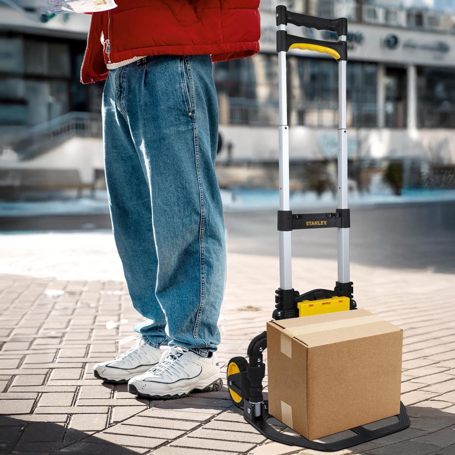 Folding Hand Truck 60KG With Basket Holder Trolley