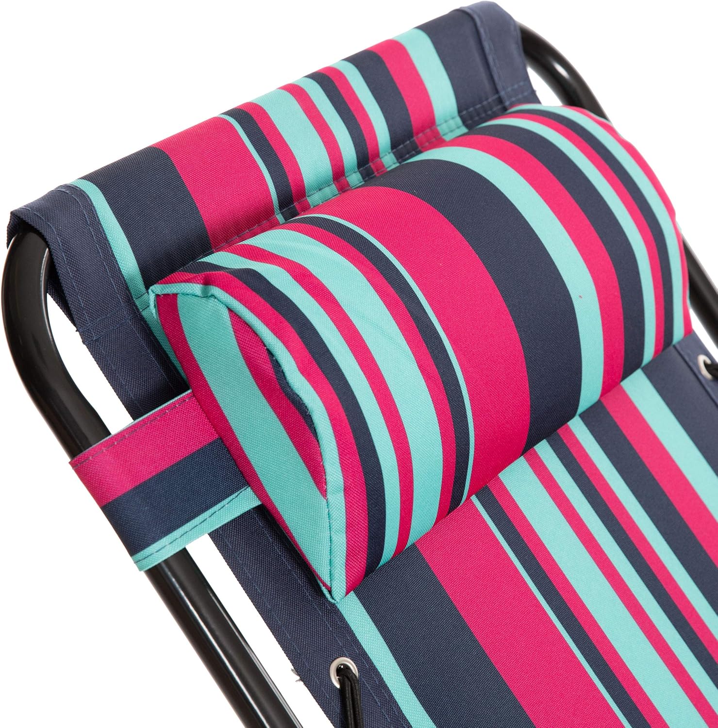 Padded Reclining Sun Lounger Chair Tropical Stripe