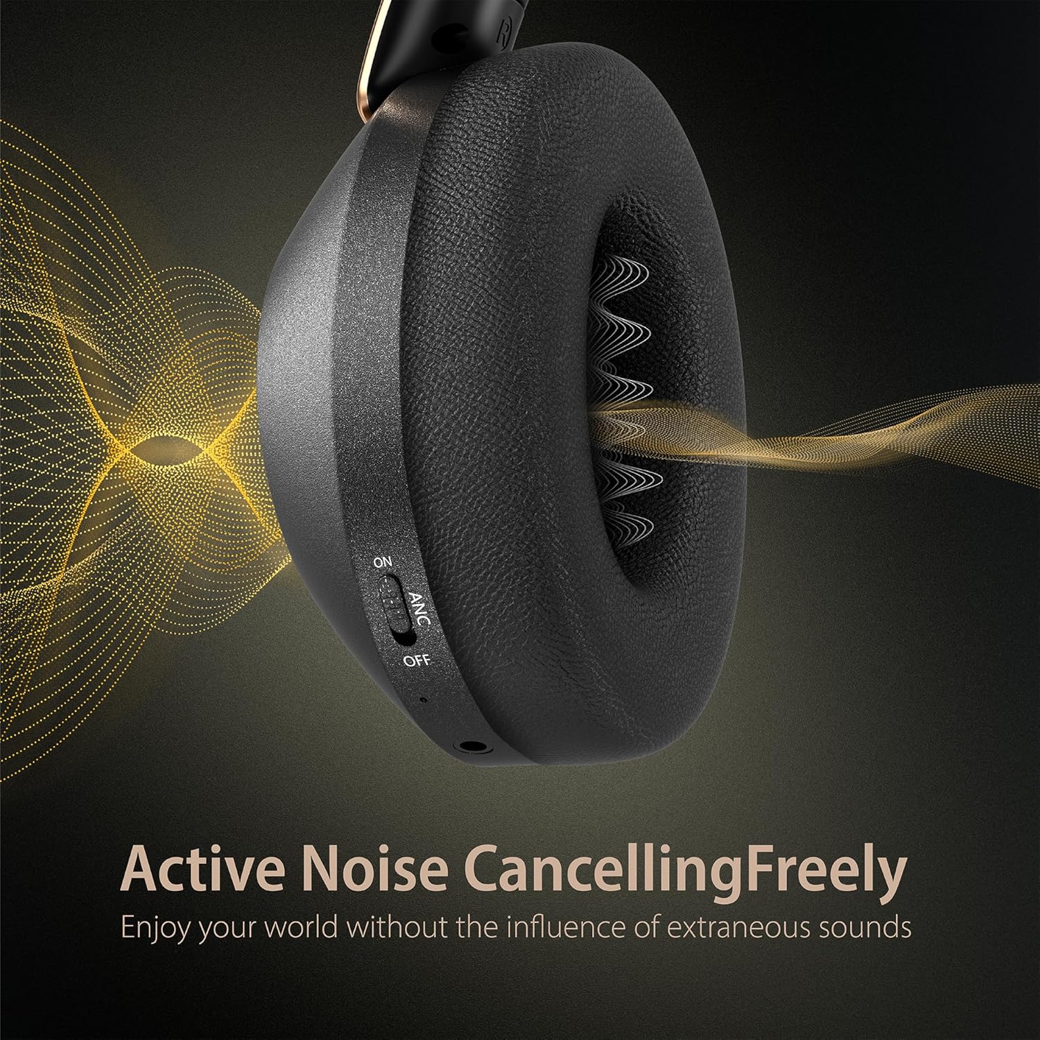 Wireless Noise Cancelling Over Ear Headphones 100Hr Battery Black
