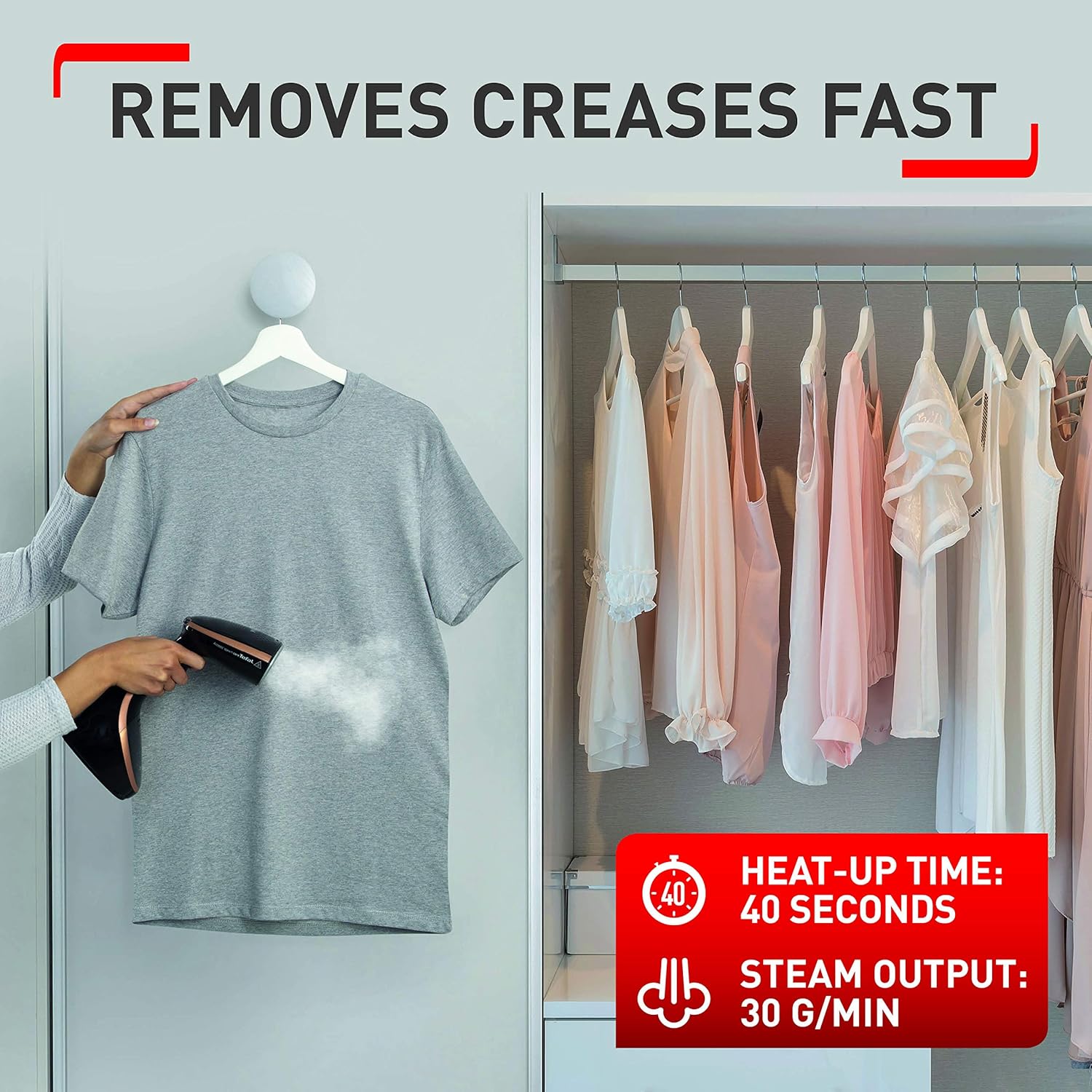Handheld Garment Steamer 1600W 30g Steam Heated Plate Fast