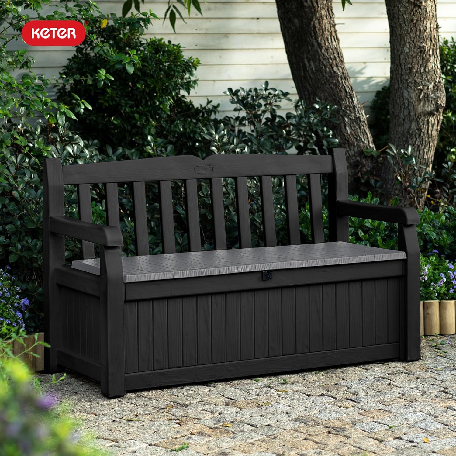 Outdoor Garden Storage Bench 70 Gallon Deck Box Patio Seat