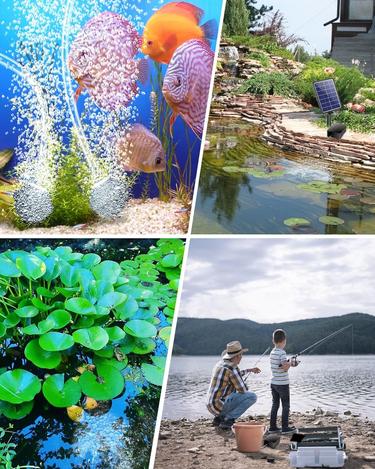 3.5W Solar Pond Air Pump with Battery 3 Mode Aerator