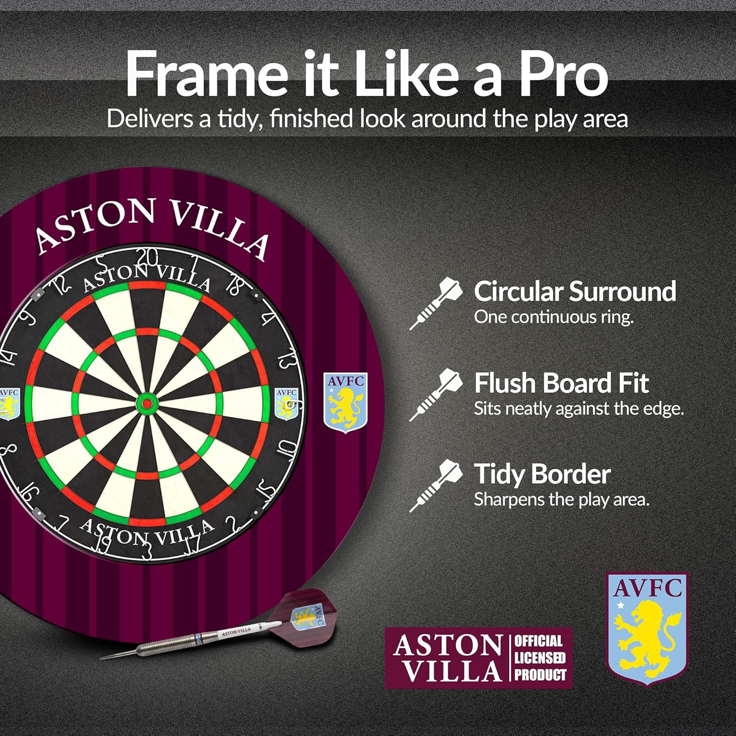 Dartboard Surround Heavy Duty Rubber Wall Protector 68cm