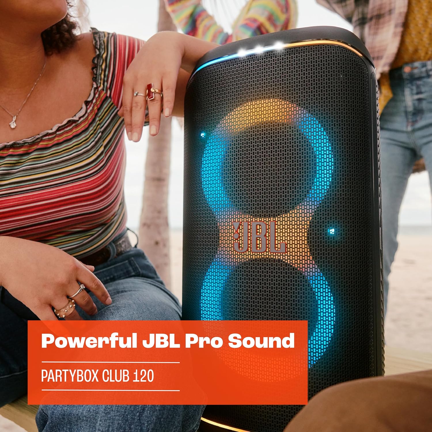 Portable Party Speaker 160W Bluetooth LED Light Show 12H Playtime